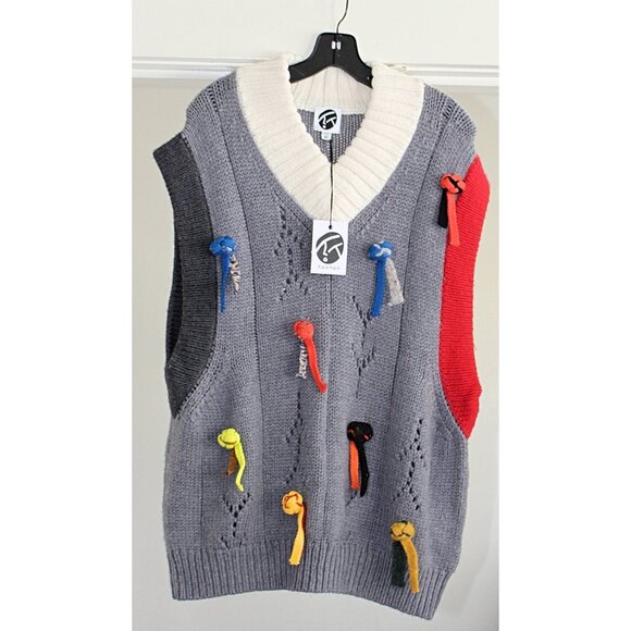 New w/Tags - Yan Yan Frosty Oversize Merino Wool Vest, Med Oversize - $495 - Picture 2 of 13